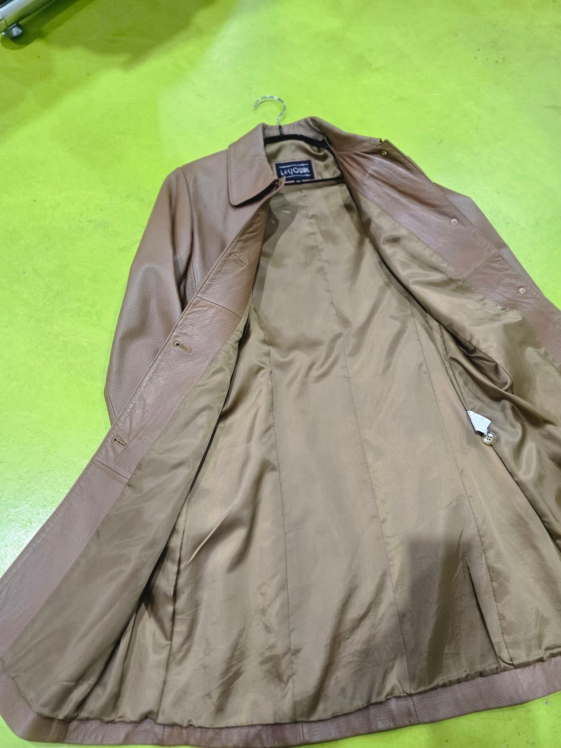 레쥬르 브라운 양가죽 레더 코트 상품이미지3