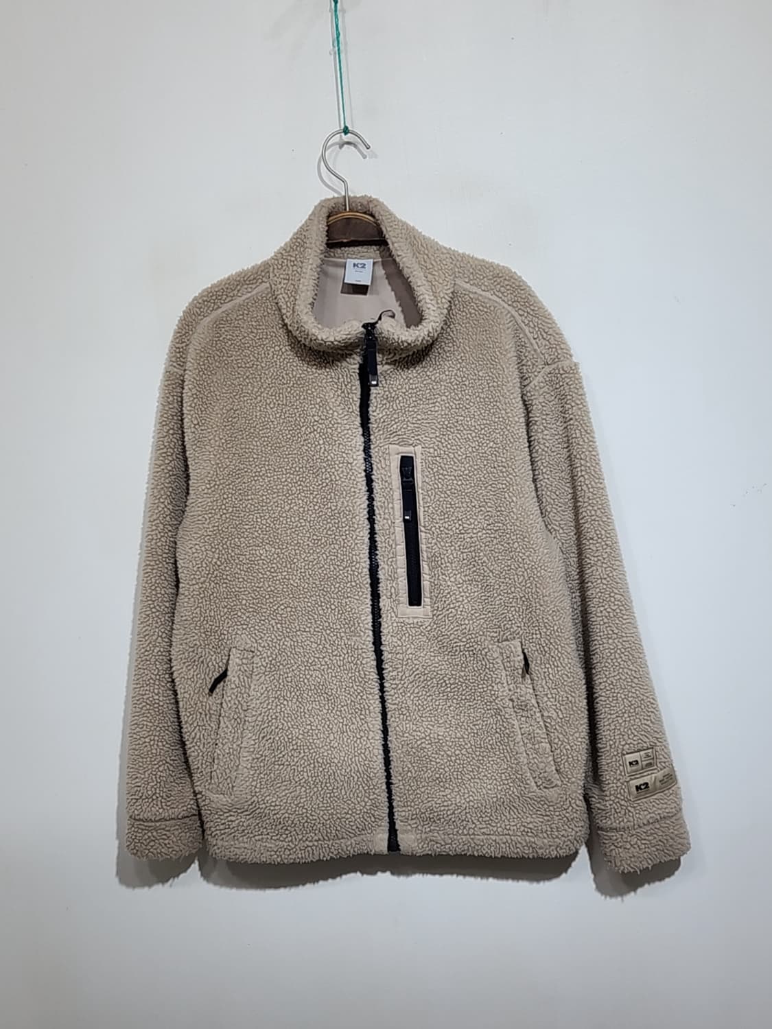(100) K2 플리스 점퍼 베이지 뽀글이 케이투 후리스 자켓  상품이미지1
