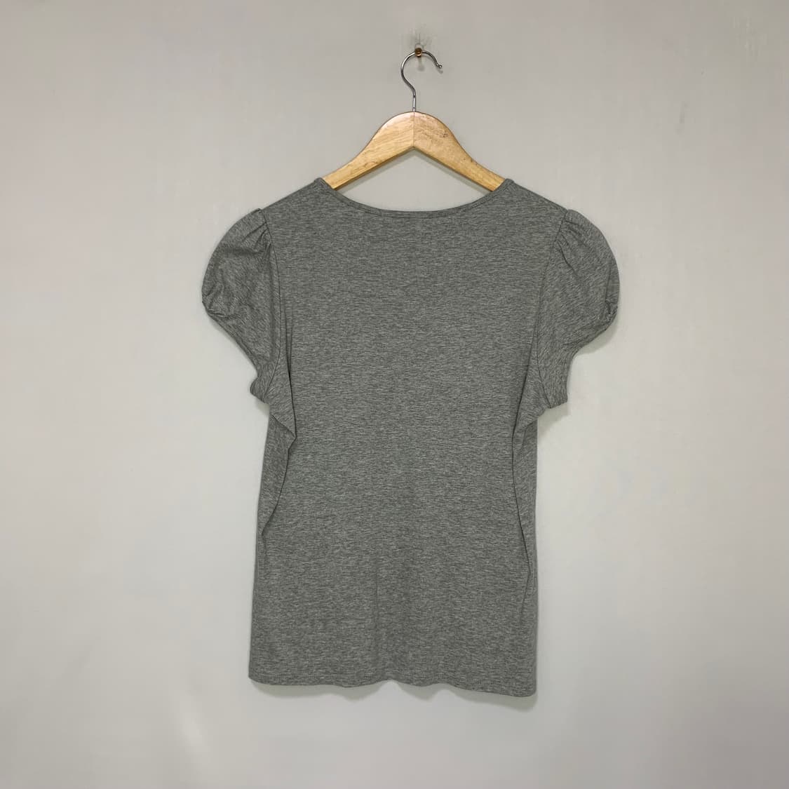 LANVIN 랑방 빈티지 퍼프 소매 슬림 글리터 로고 프린팅 반팔 티셔츠 상품이미지5