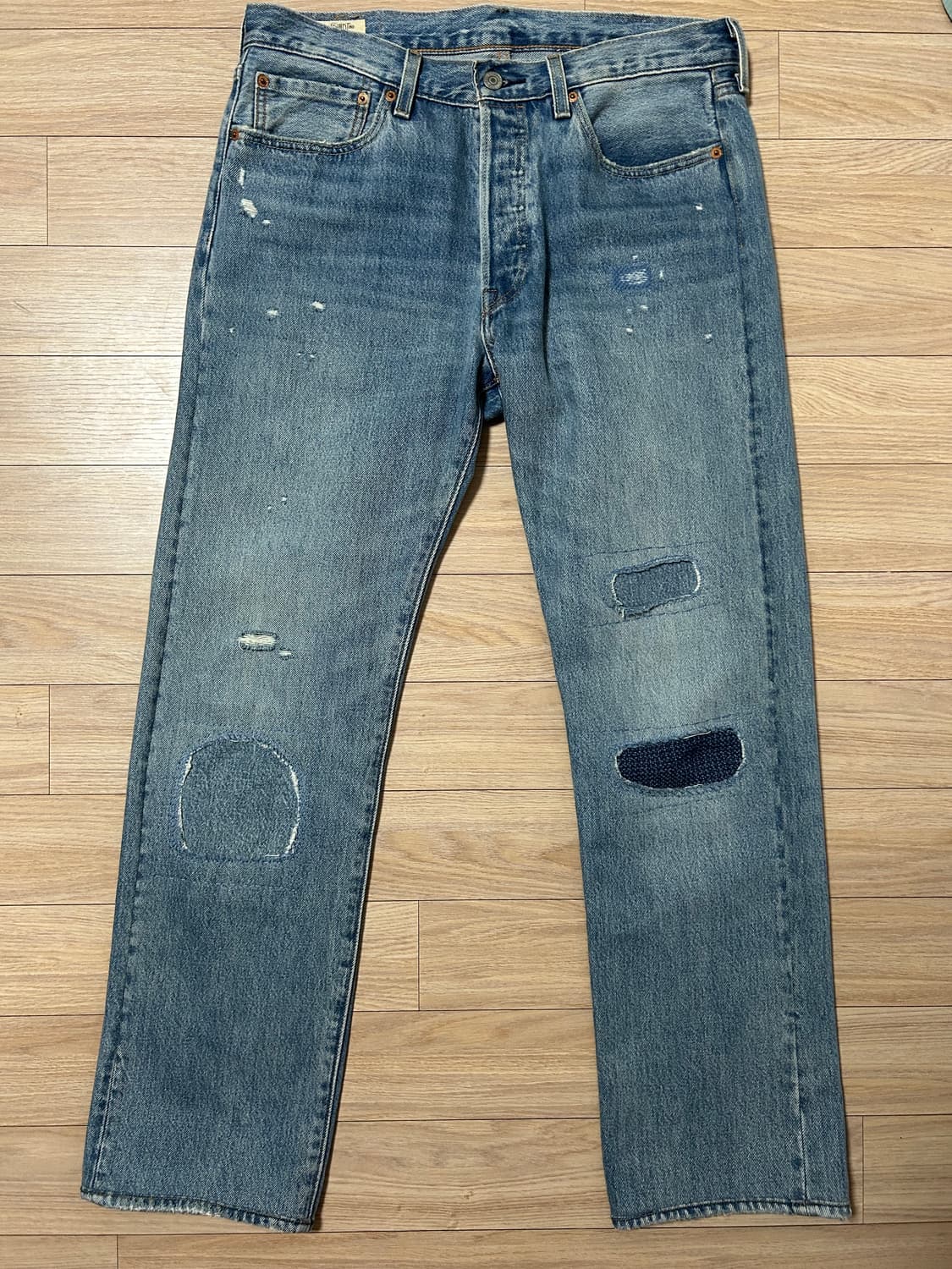 Levi’s 150주년 501 패치워크 데미지 데님팬츠 상품이미지1