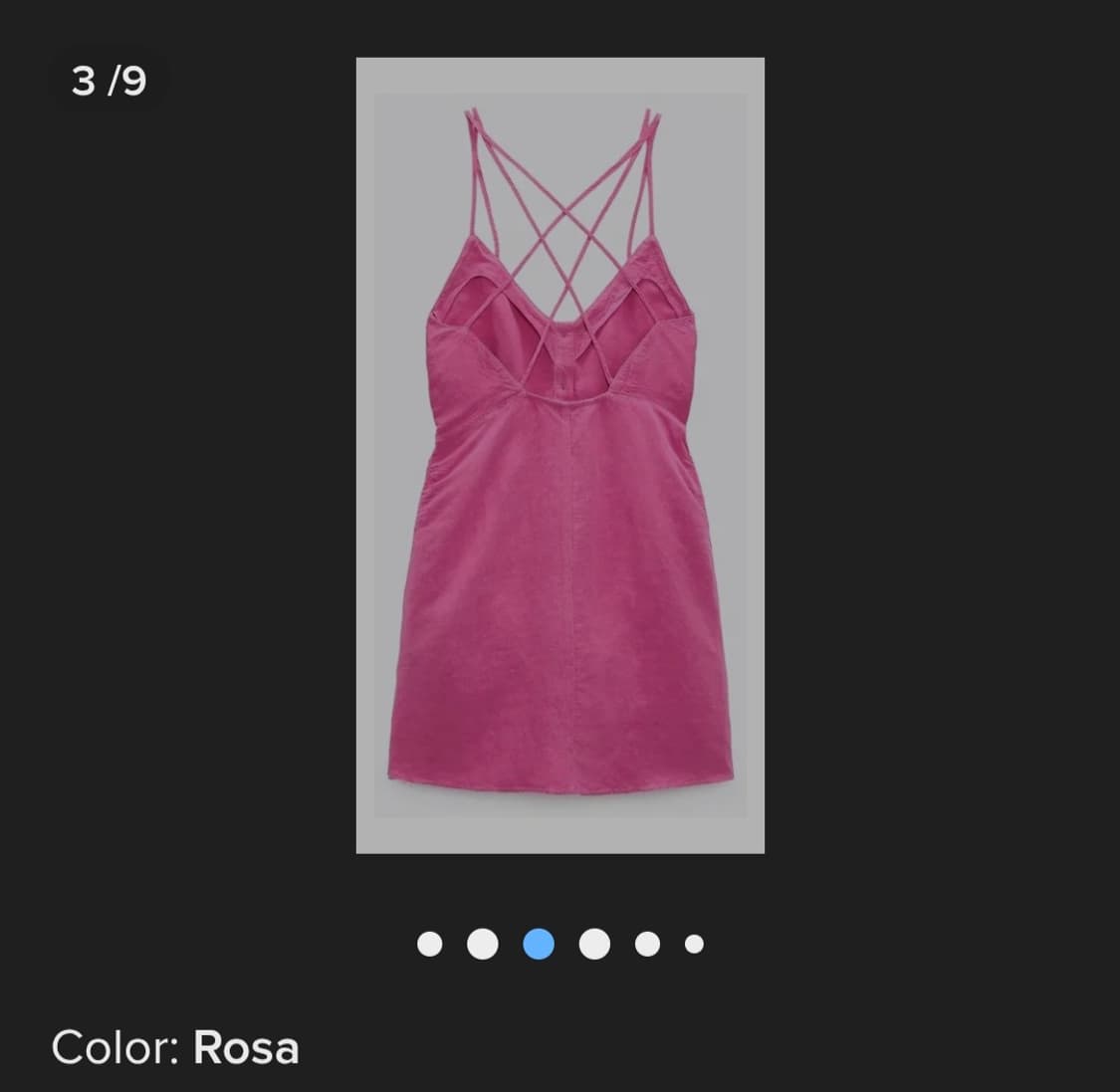 [ZARA] 자라 린넨 블렌드 백 크로스 미니 원피스 (Rosa) 상품이미지5