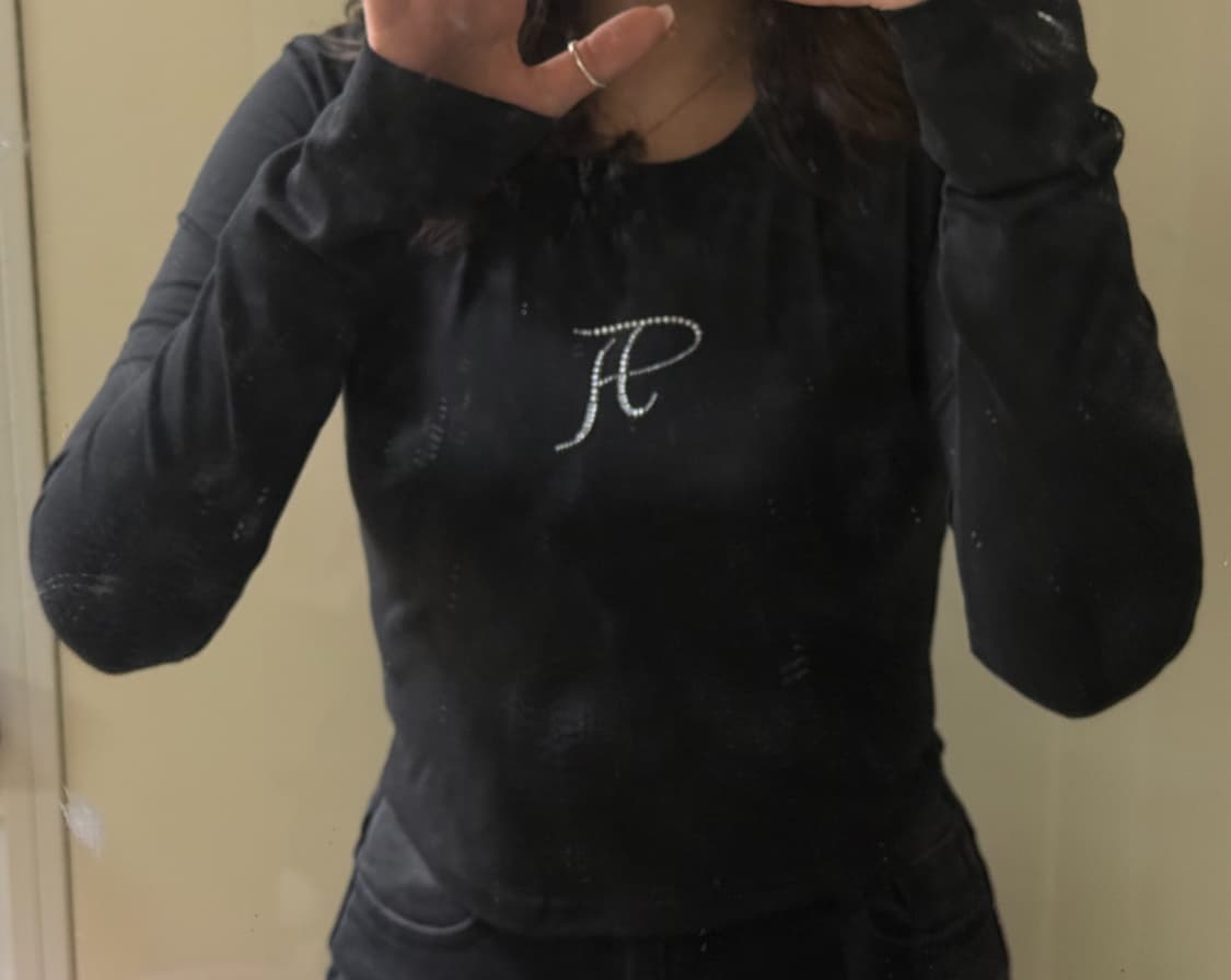 쓰리타임즈 쥬얼 롱 슬리브 블랙 M 상품이미지2