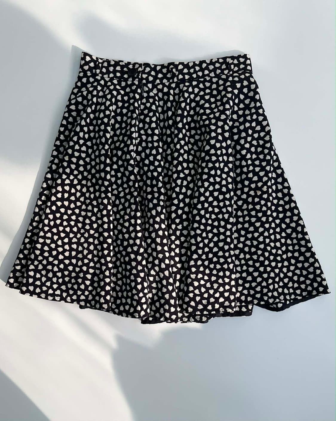 입생로랑 일본판 Y2K 하트 패턴 도트 땡땡이 플레어 스커트 치마 상품이미지1