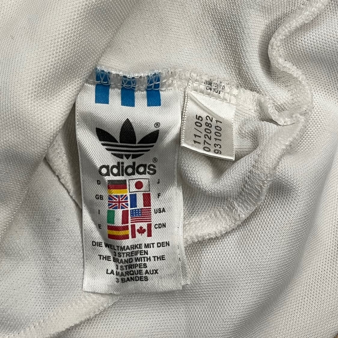[정품/115] 아디다스 흰색 삼선 트랙탑 져지 b15 상품이미지7