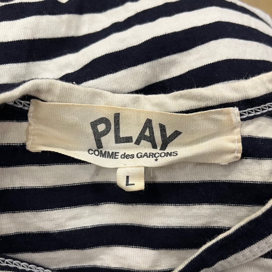 꼼데가르송 블랙 화이트 단가라 스트라이프 롱슬리브 상품이미지5