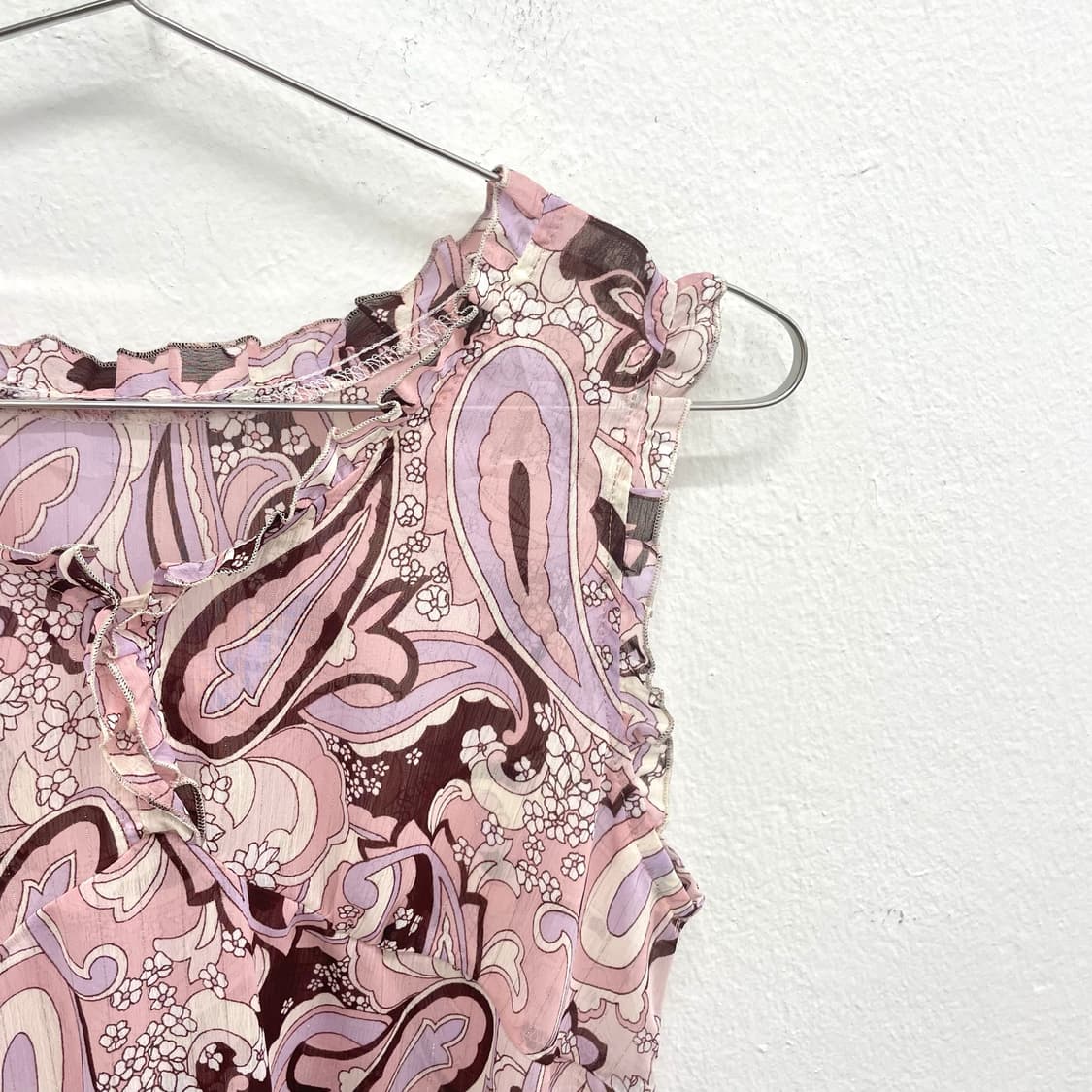 Pink paisley sleeveless top 상품이미지3