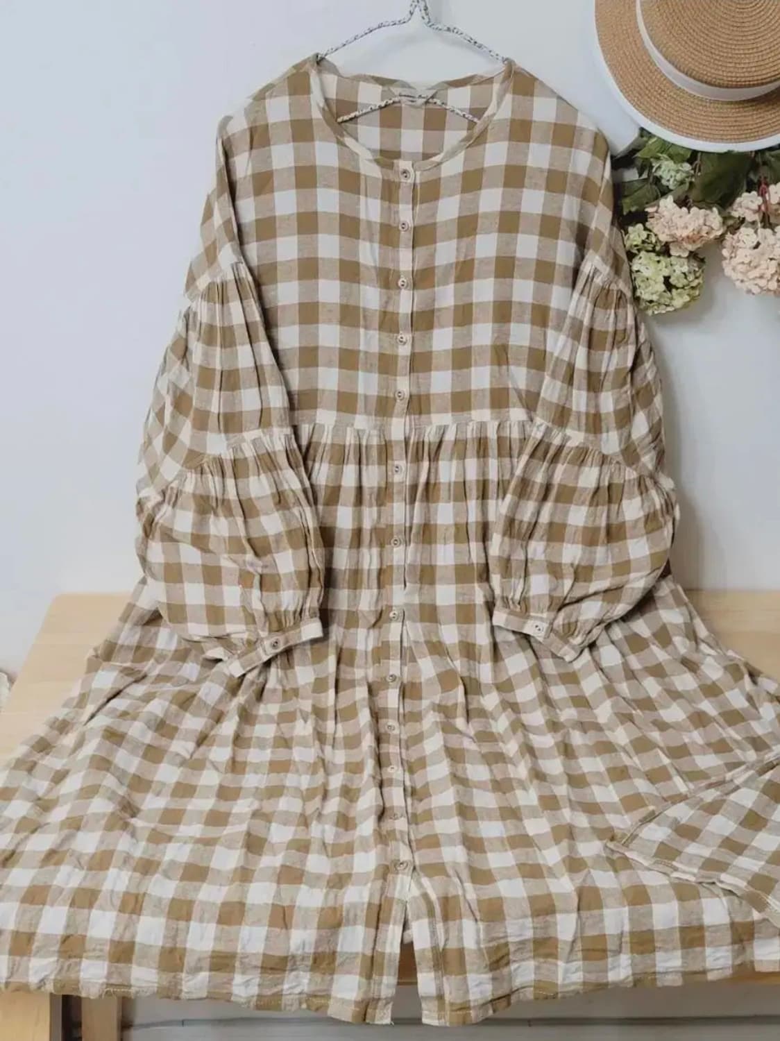 일본빈티지 samansa mos2 체크 원피스 모리걸 베이비돌 상품이미지10