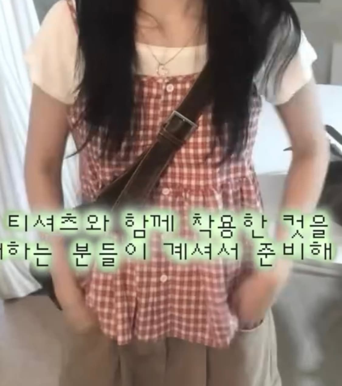 체크 나시 블라우스 상품이미지2
