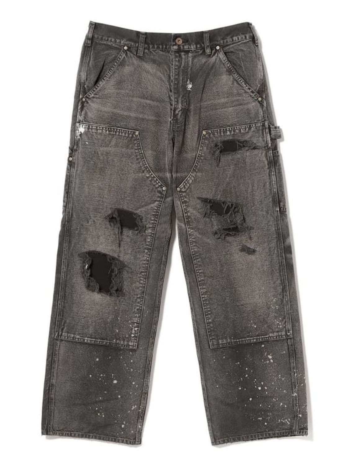 바우와우 X 빔즈 덕 페인터 팬츠 흑청 M  상품이미지1