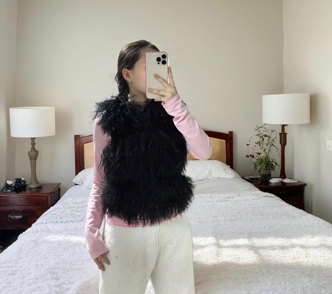 빈티지 고딕 양털 토스카나+토끼털 조끼 베스트 상품이미지4