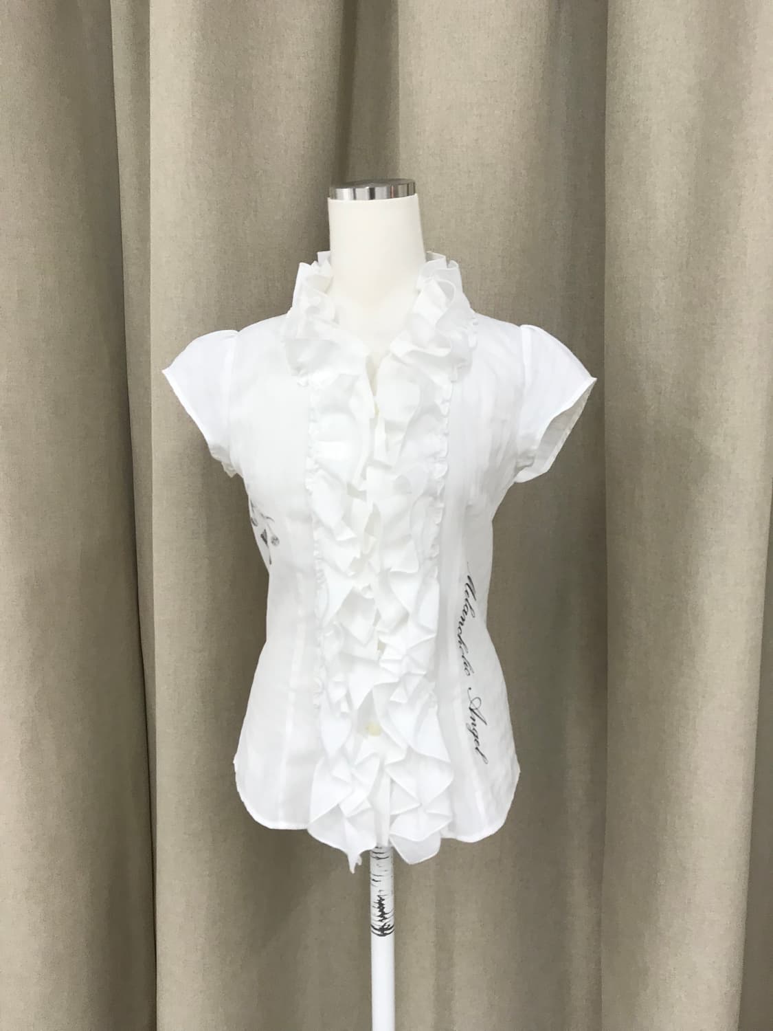 [made] musical note ruffle white blouse 상품이미지3