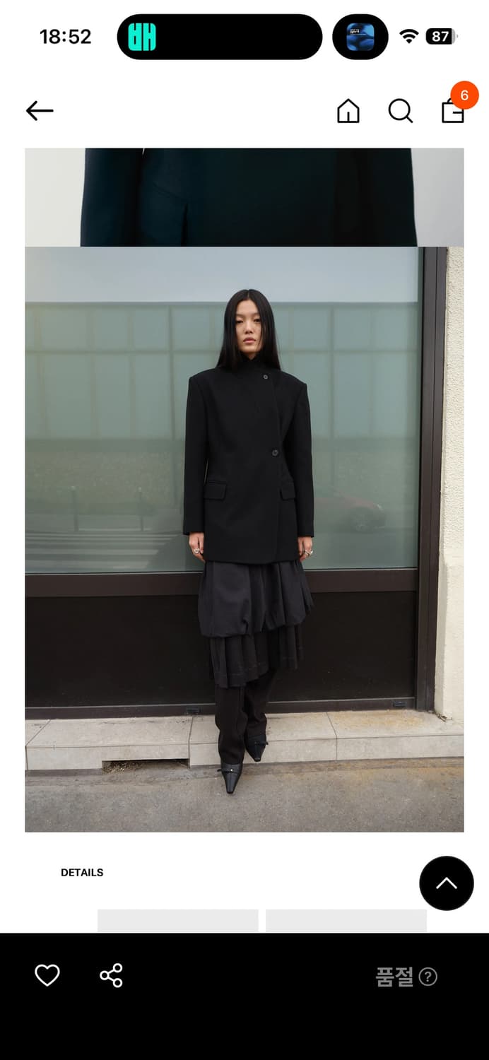 로우클래식 슬림핏 울코트 블랙 S 상품이미지4