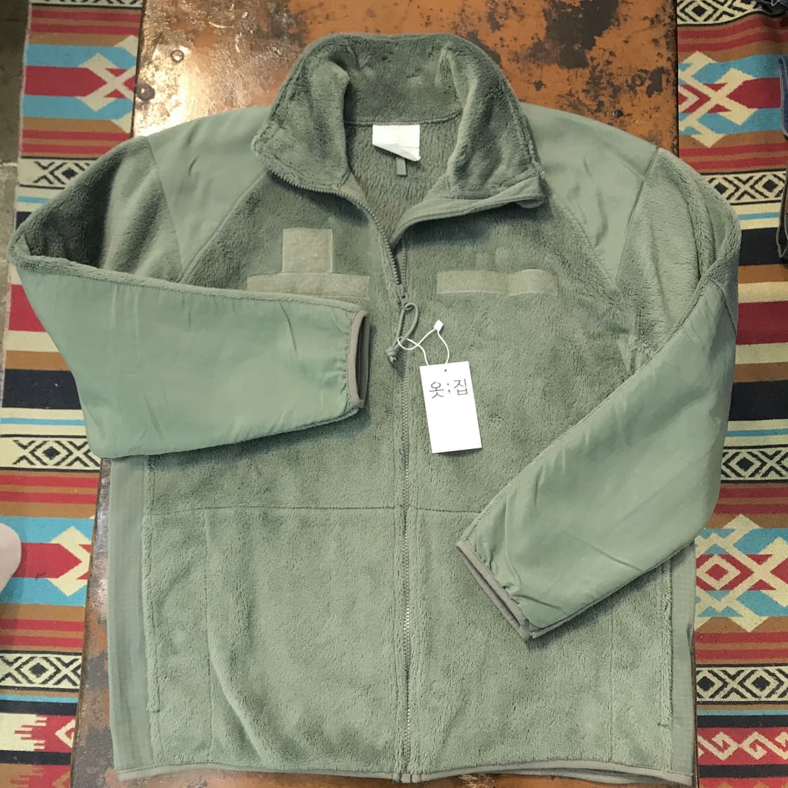 Us army 미군 카키 플리스 집업 자켓 남성 110 사이즈 상품이미지1