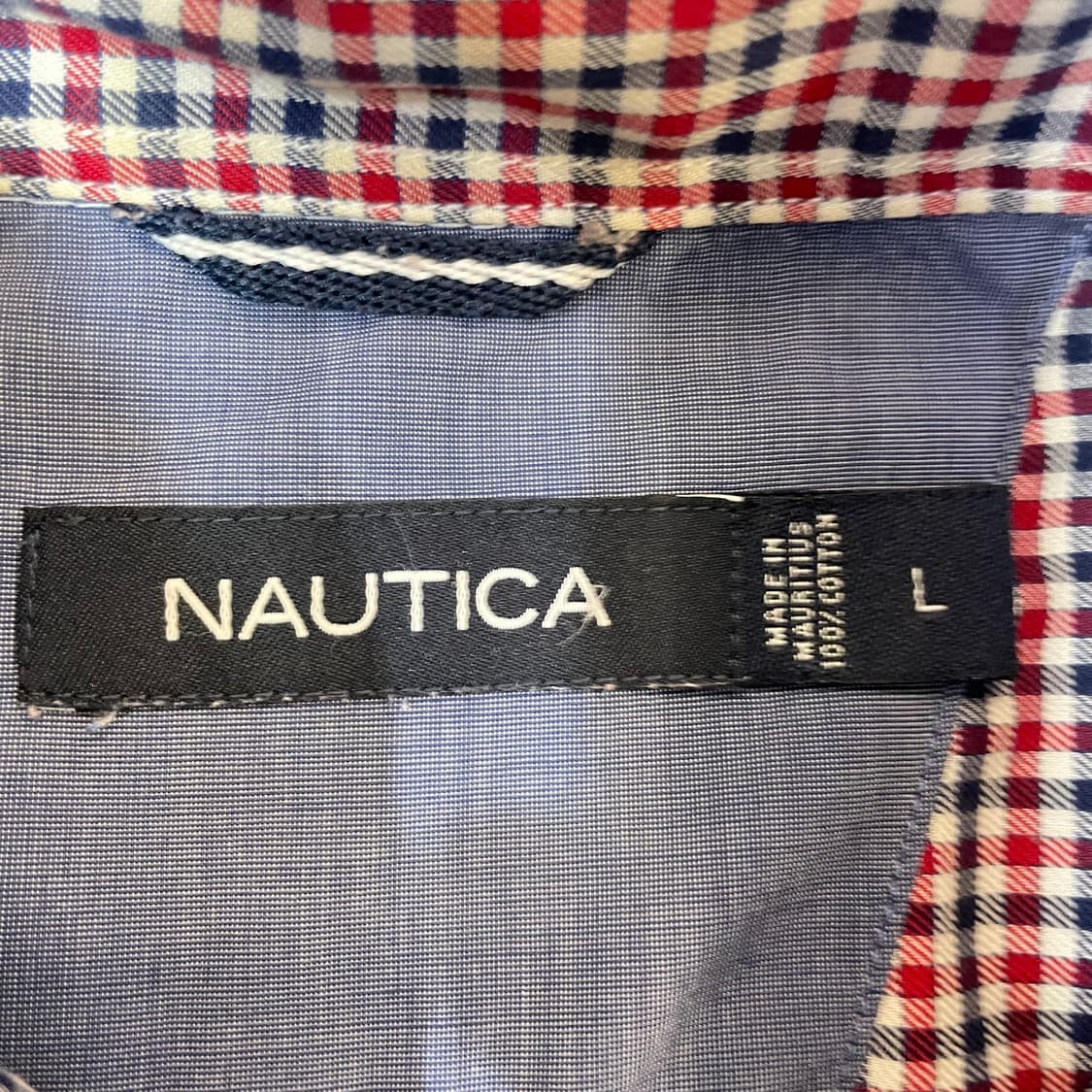 노티카 레드네이비 체크 원포켓 긴팔 셔츠 L 상품이미지5