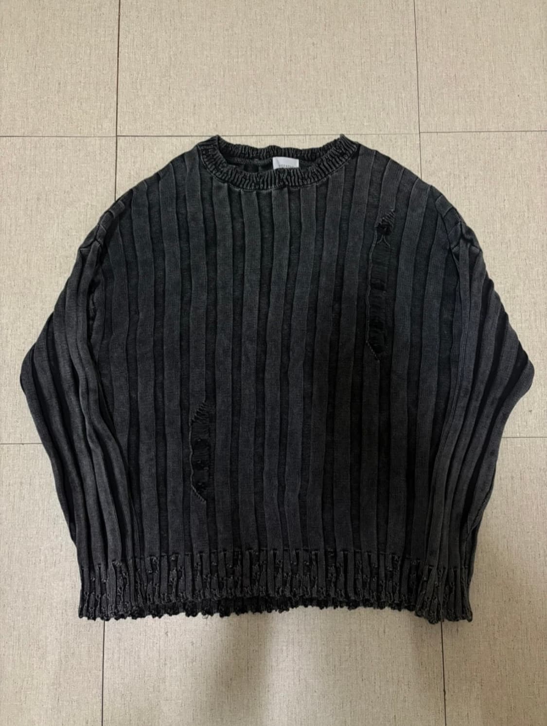 다잉 피그먼트 워시 골지 니트 상품이미지3