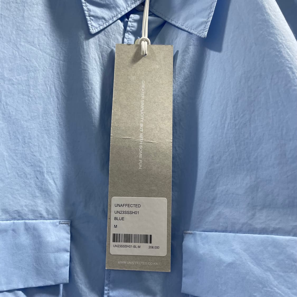 언어펙티드/ 드로스트링 셔츠 스카이블루/ M 상품이미지9