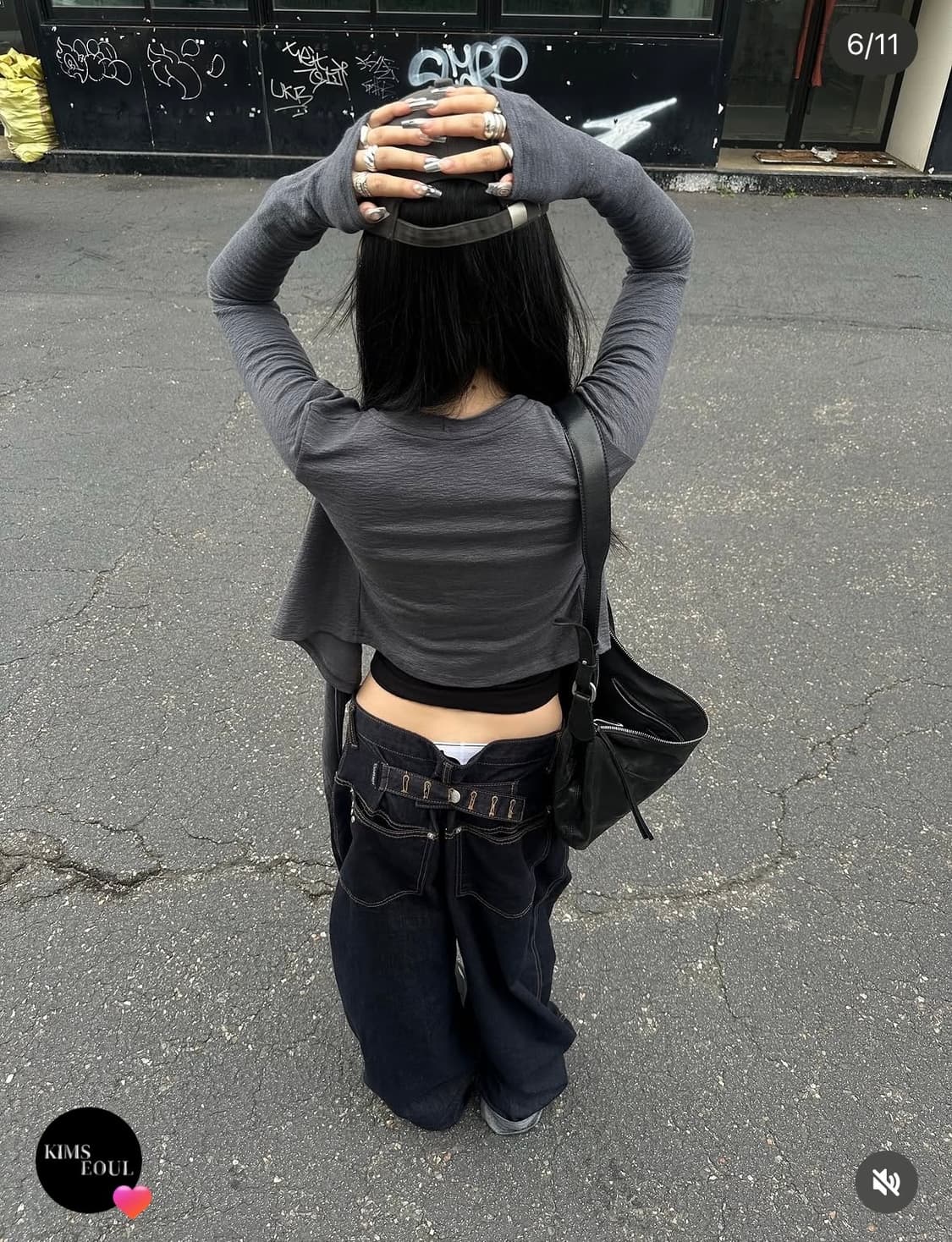 킴서울 데님 커버드 탭 로우 진 상품이미지2