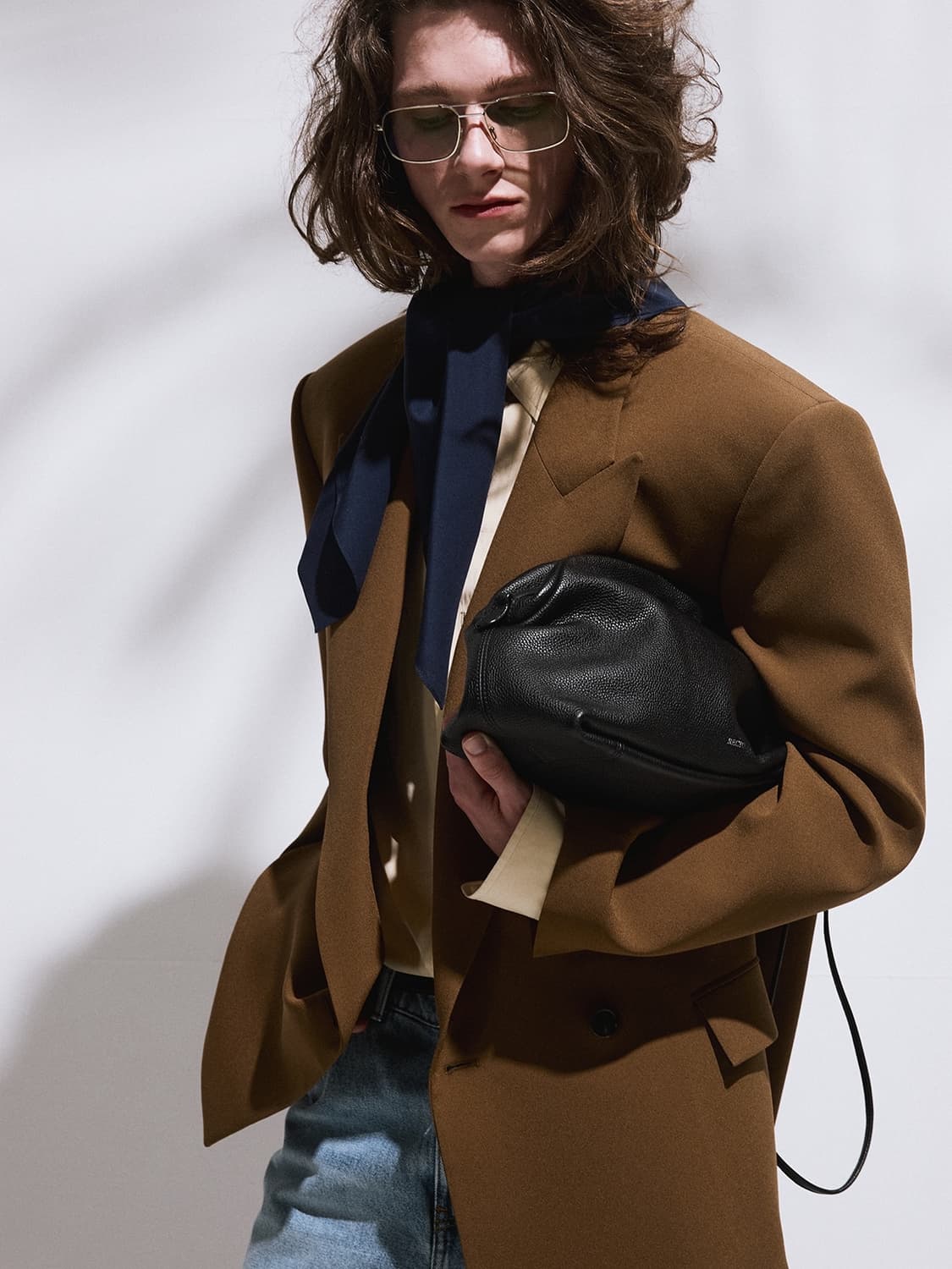 렉토 26SS RC 슬릭 실크 스카프 네이비 상품이미지3