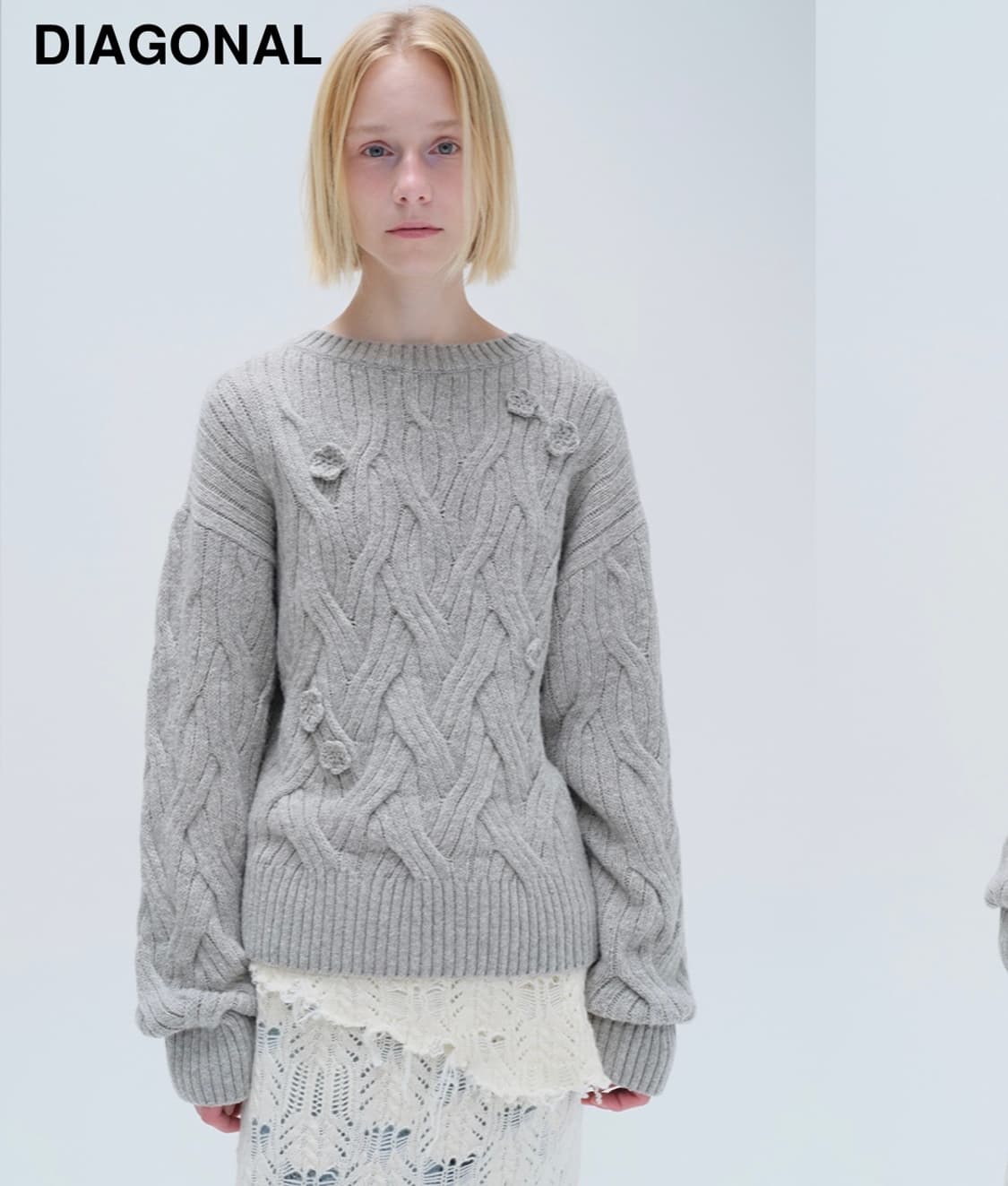 다이애그널 케이블 니트 cable knit 상품이미지1