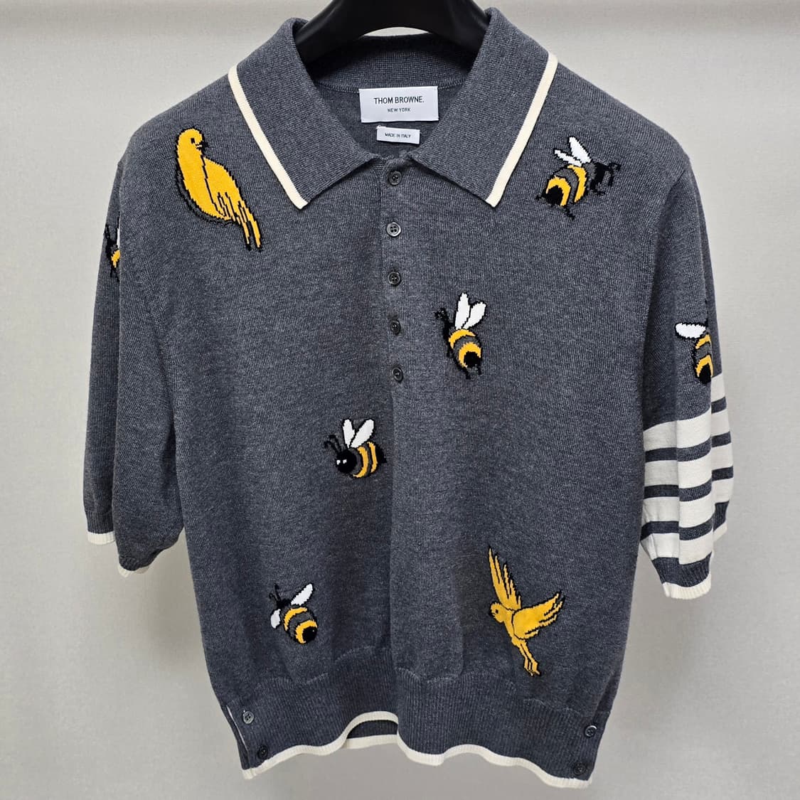 톰브라운 버드 앤 비 반팔 카라 니트 4사이즈 105 판매 상품이미지1