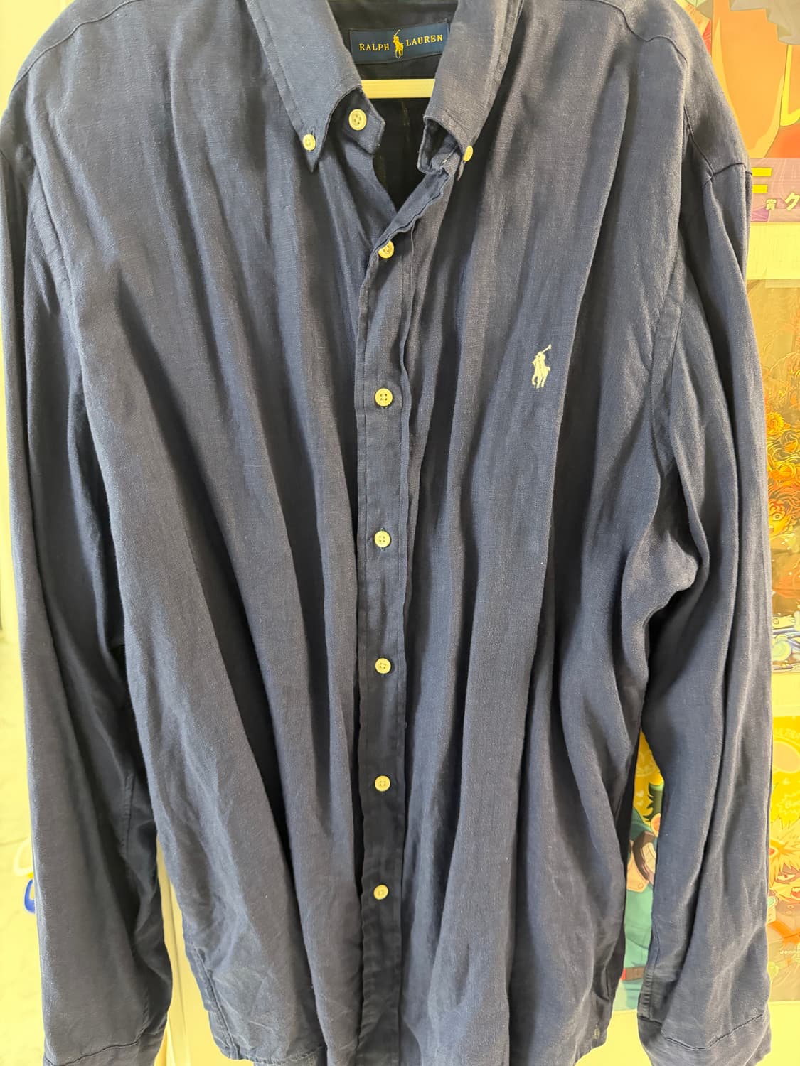 폴로린넨셔츠 네이비 상품이미지3