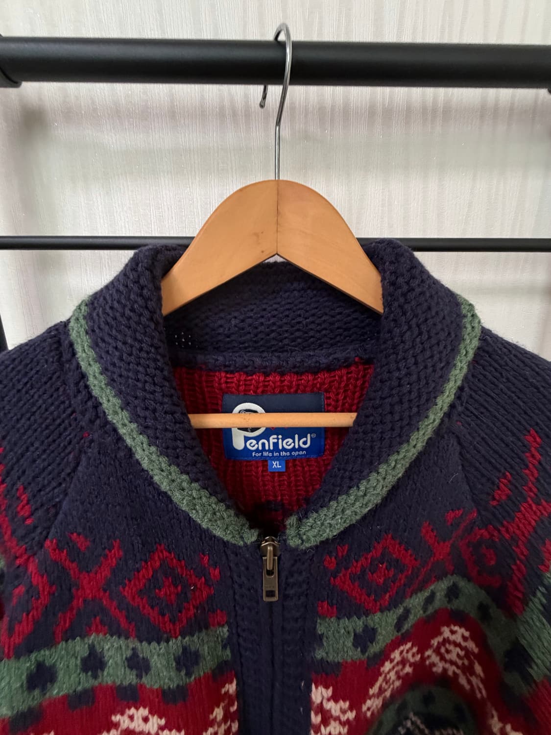 빈티지 노르딕 웨스턴 코위찬 니트 집업 상품이미지6