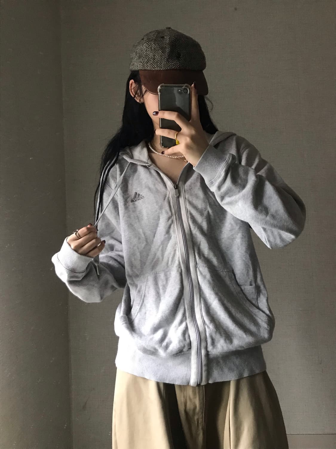 아디다스 그레이 농구 후드집업 상품이미지3