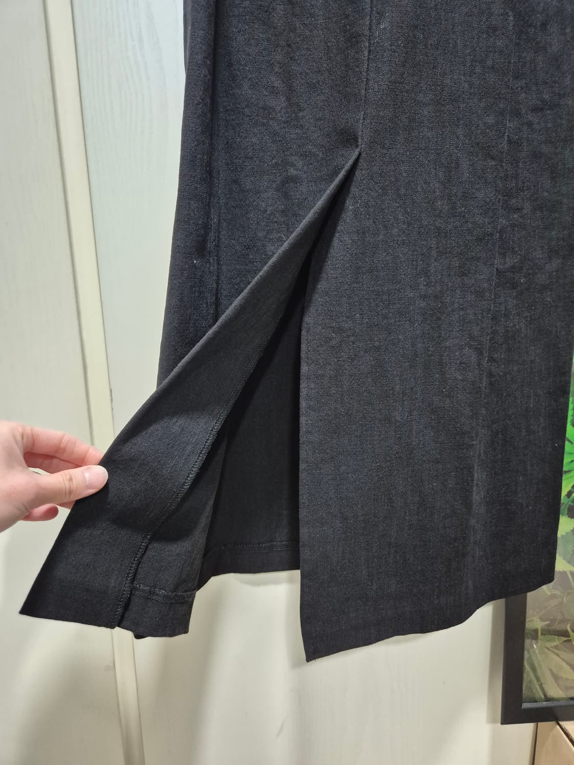 (타임세일)(새상품) 블랙 린넨 롱원피스 퍼프 반팔 상품이미지7