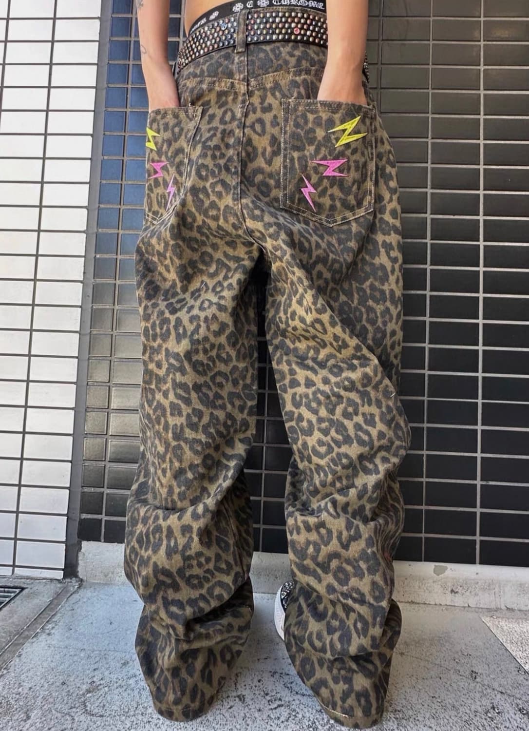 srrybabe 갸루 레오파드 팬츠 상품이미지4