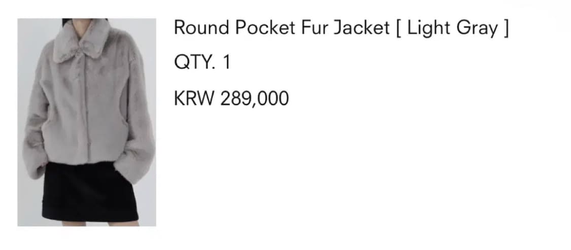 트리밍버드 Round Pocket Fur Jacket [ Light Gr 상품이미지2