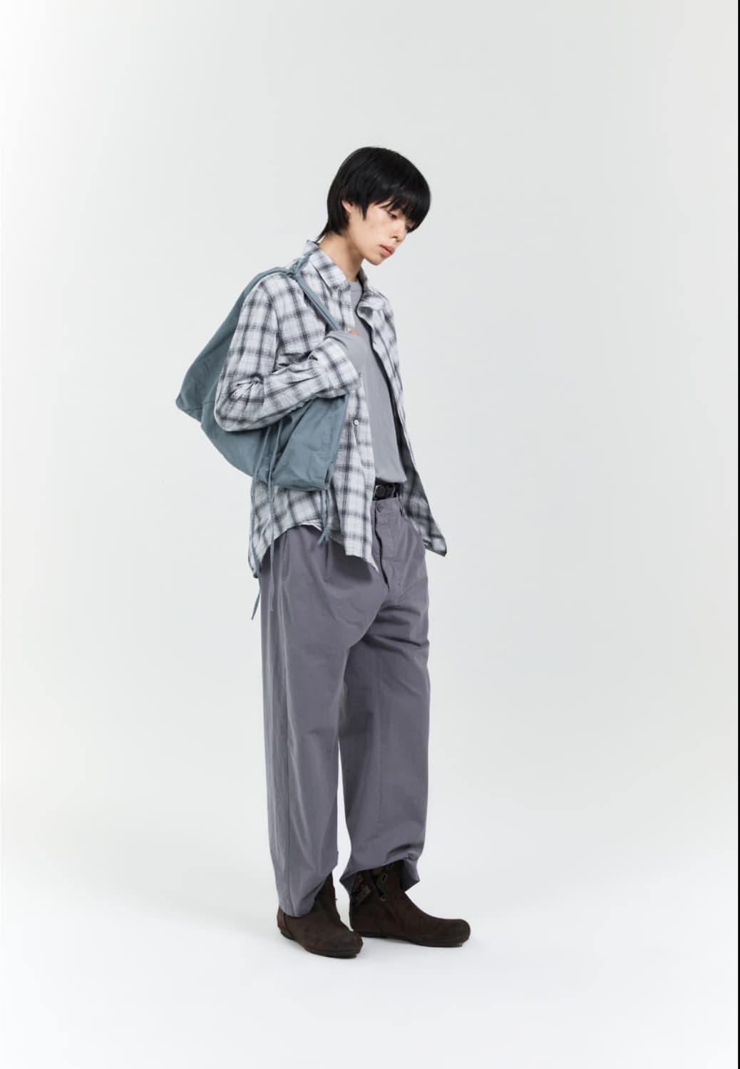 EE curved check shirt S 상품이미지1