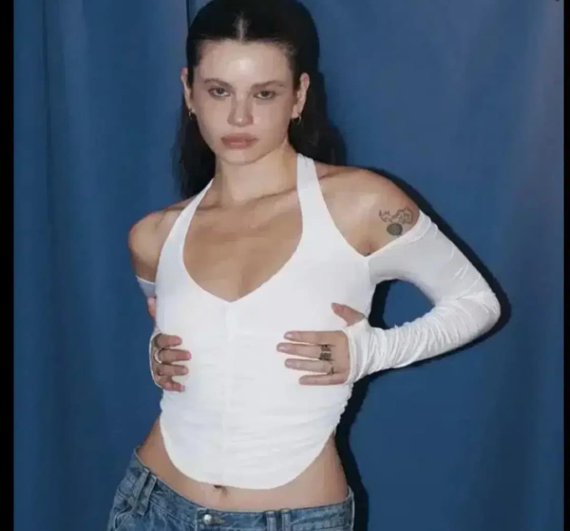 플리즈노팔로우 릴리 메쉬 셔링탑 Riley Mesh Shirring 상품이미지1