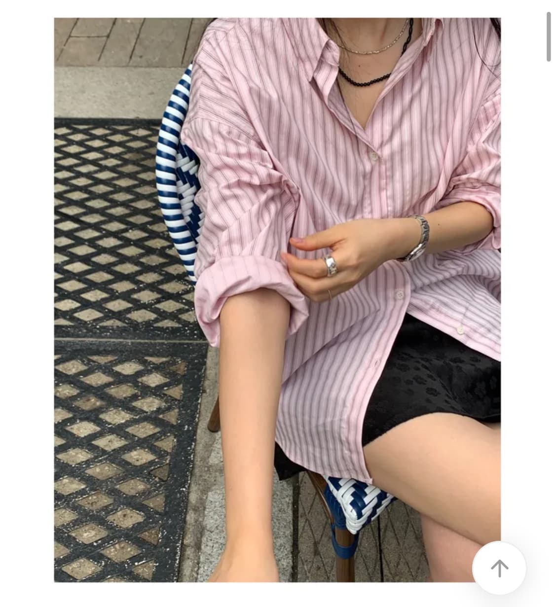 핑크 스트라이프 셔츠 (옷장 정리중💬) 상품이미지1