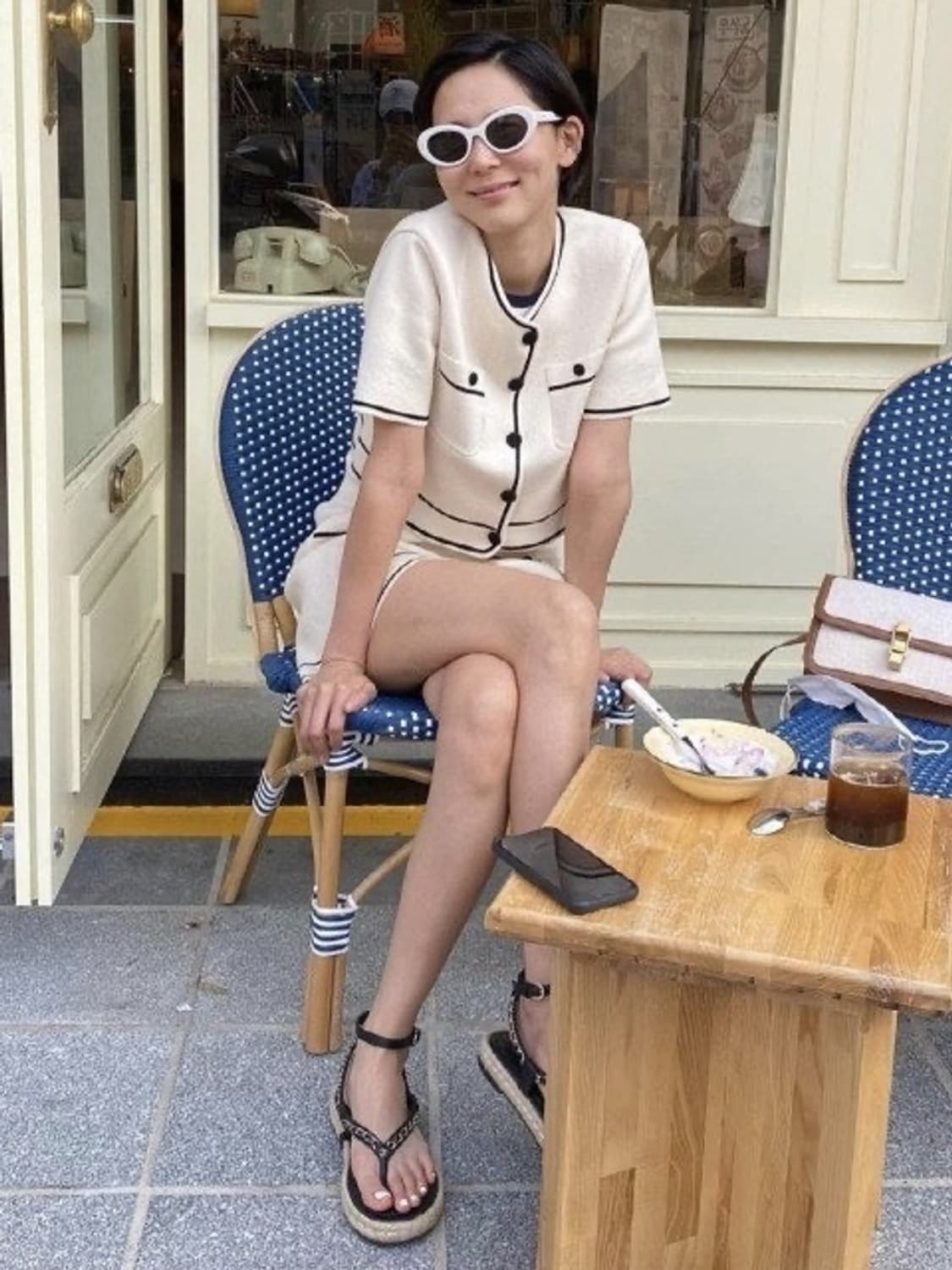 유어네임히얼 김나영 깔끔이 가디건&니트팬츠 셋업 크림 S 상품이미지1