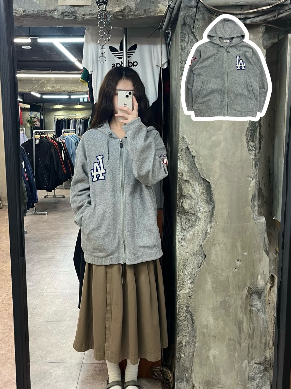 엠엘비 플리스 후드 자켓 그레이 95 #csz2471  상품이미지1