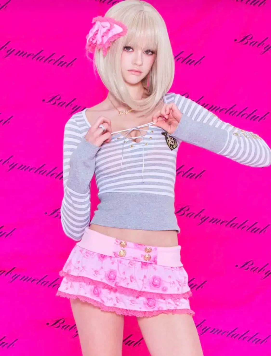 베이비메탈클럽 베메클 아리아 탑 그레이 상품이미지1