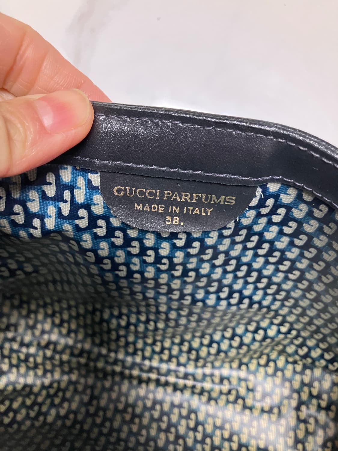 구찌 빈티지 네이비 스웨이드 스트라이프 클러치 상품이미지5