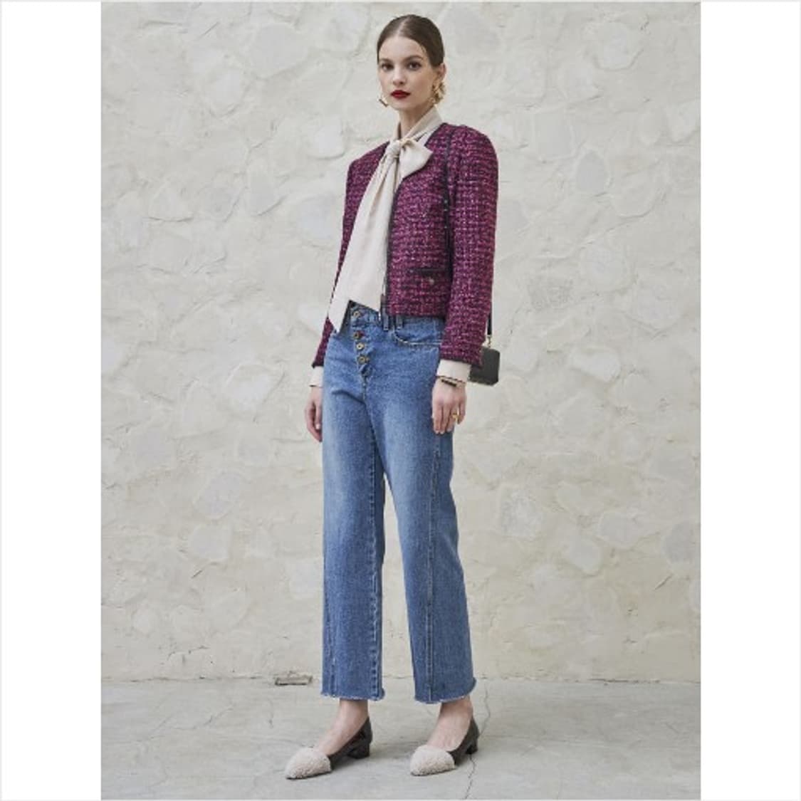 메종드이네스 언발란스 버튼 진 청바지 XS 상품이미지10