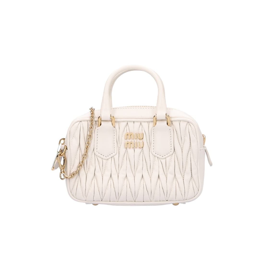미우미우 5BP077 마테라쎄 탑핸들 미니백 레더 화이트 상품이미지1