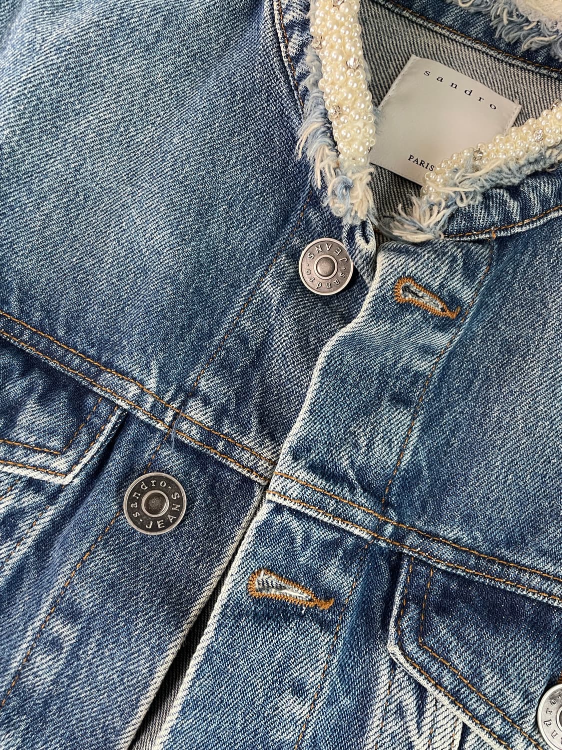 [38] 산드로 펄 트리밍 데님 트러커 자켓 상품이미지8