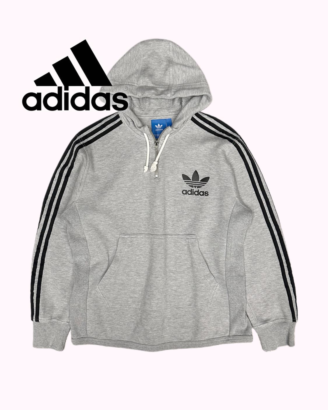 logo grey half zip-up hood 상품이미지1