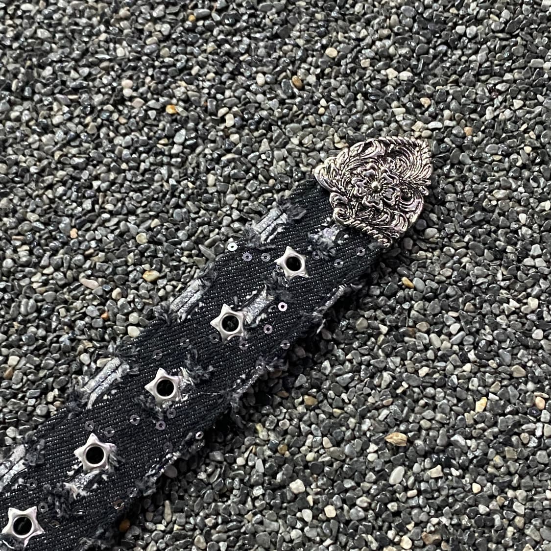 빈티지 y2k 디트로이트 흑청 벨트 B3752 상품이미지3