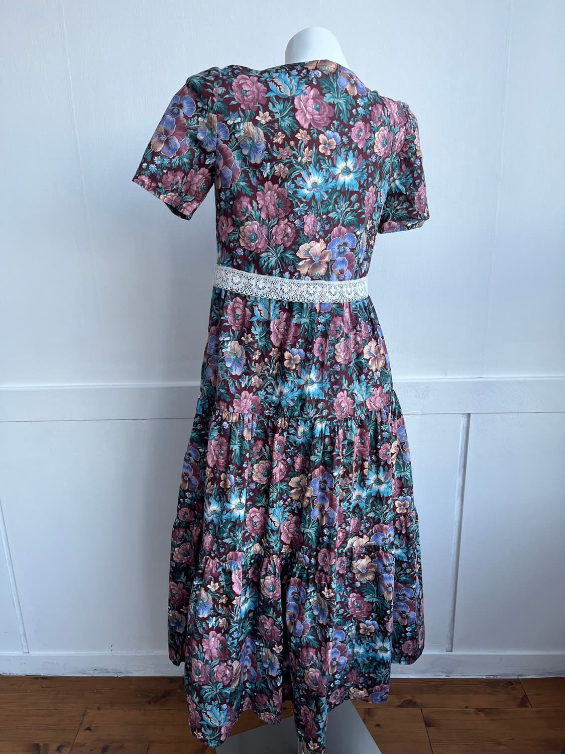 브라운 플라워 레이스 롱 원피스 상품이미지4