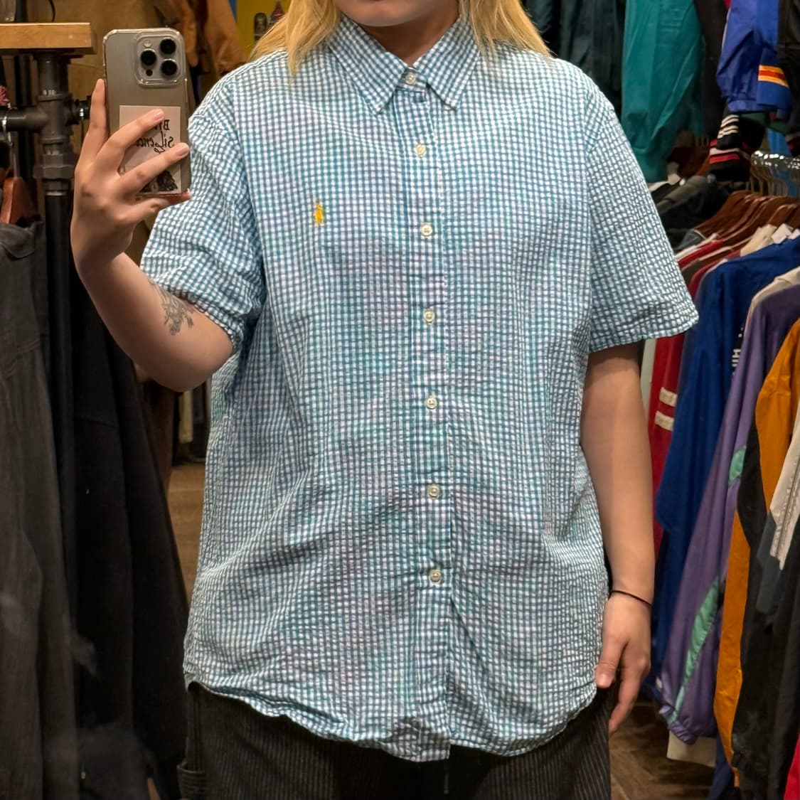 [HI] 폴로 랄프로렌 반팔 셔츠 체크블루 상품이미지2