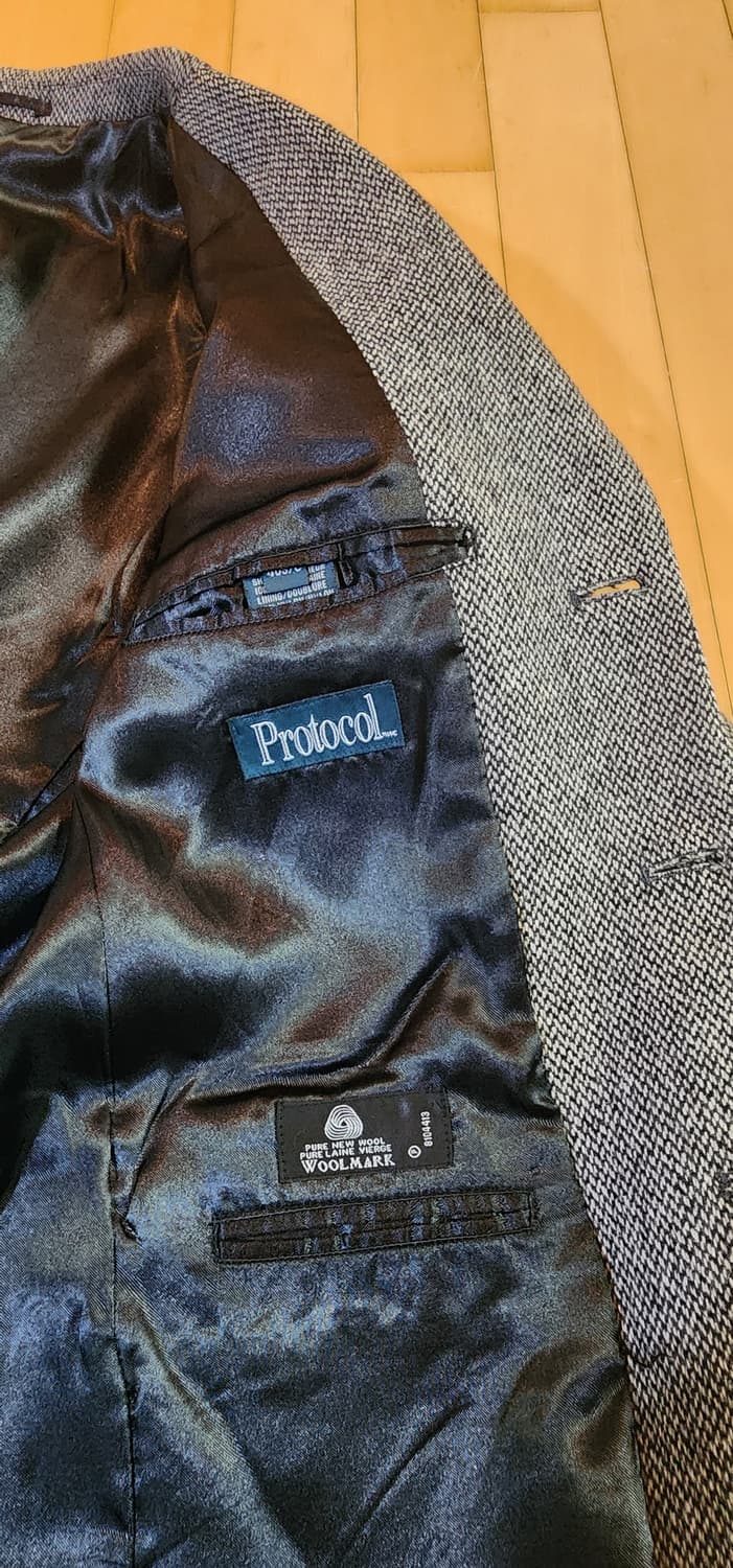 그레이 3버튼 트위드자켓 XL 상품이미지8