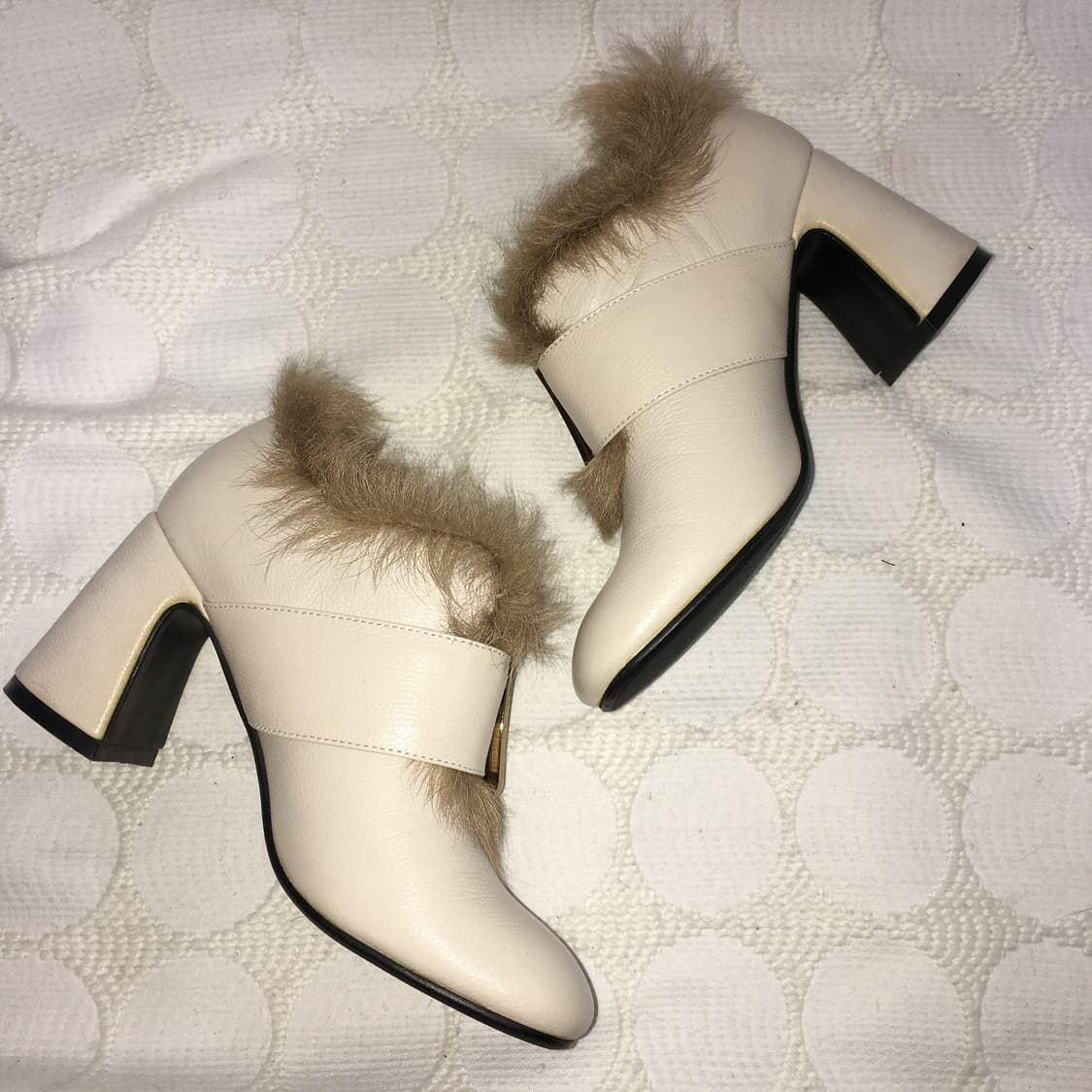 vintage 퍼 포인트 하이힐 상품이미지5