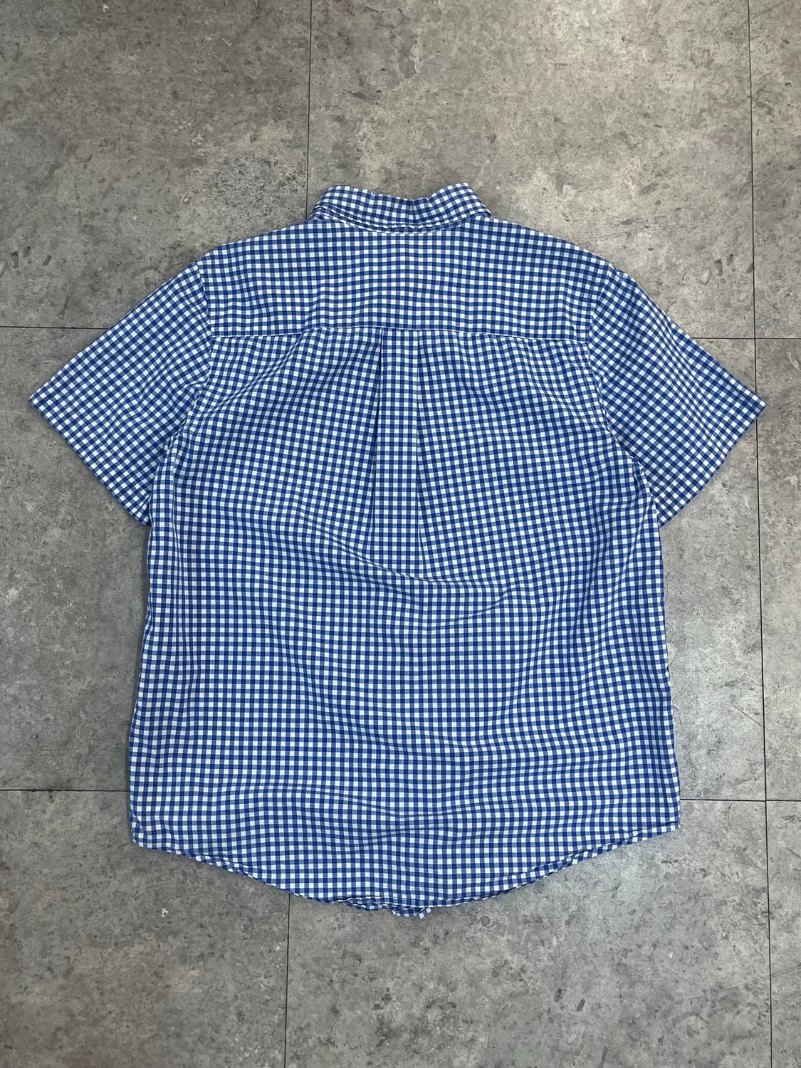 폴로 랄프로렌 깅엄 체크 반팔 셔츠 블루 XL #csz4066 상품이미지7