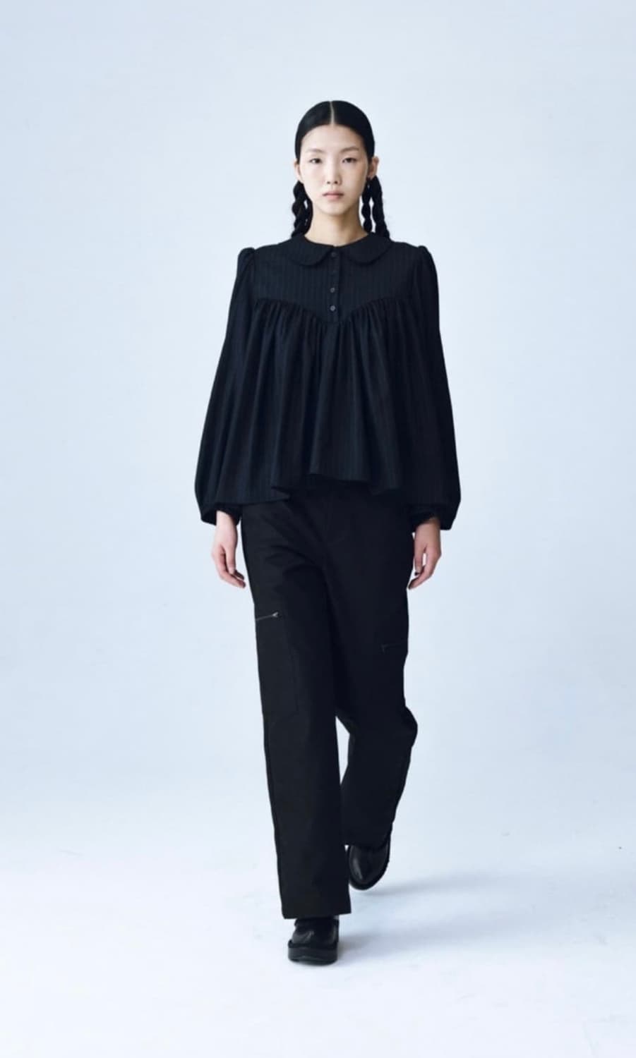 코스모스 울 카라 셔츠 네이비 상품이미지3