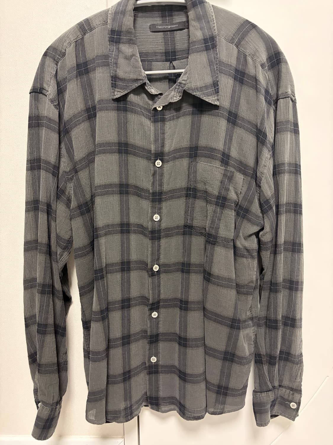 해칭룸 OverDyed check shirts charcoal 상품이미지2