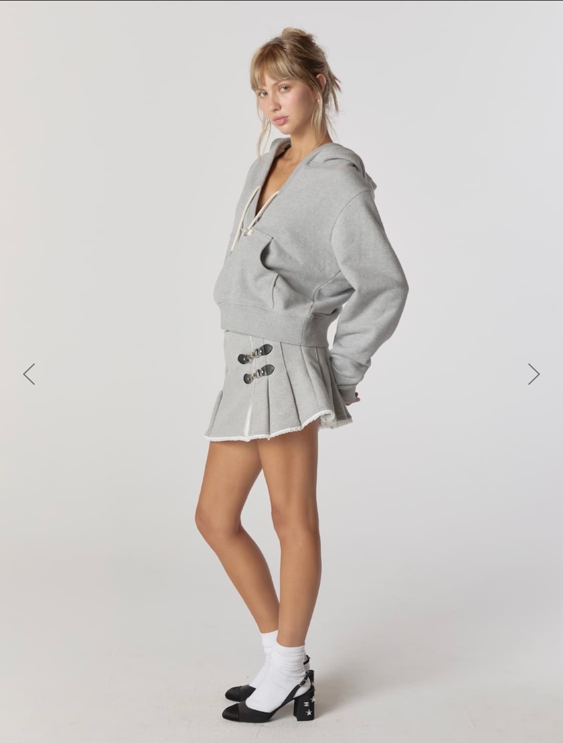 CIAO BUCKLE MINI SKIRT (GRAY) m size 상품이미지3